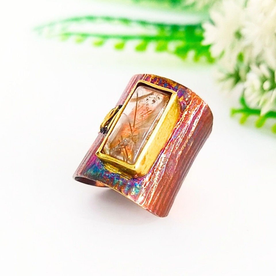 Gold Beryl Special Design Ring - OTS1092