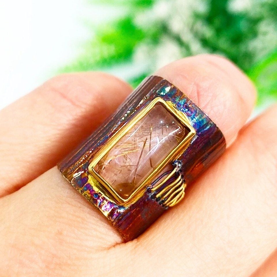 Gold Beryl Special Design Ring - OTS1092