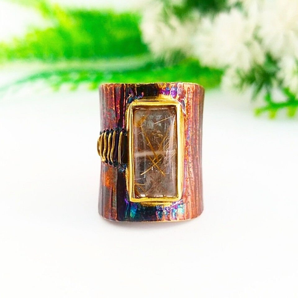 Gold Beryl Special Design Ring - OTS1092