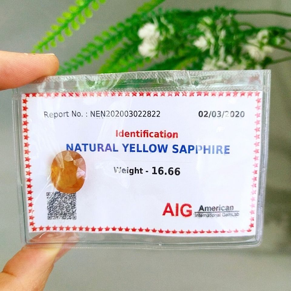 Sarı Safir Kabaşon Taş 16,66 crt