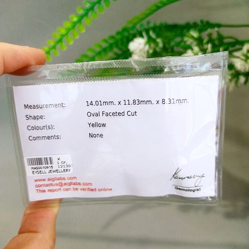 Sarı Safir Kabaşon Taş 13,09 crt