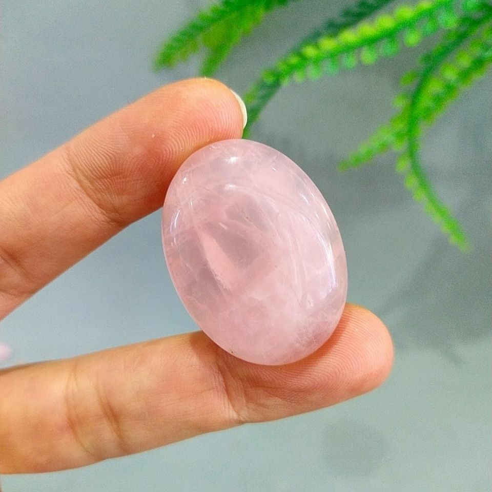 Pembe Kuvars Doğal Taş Kabaşon P86