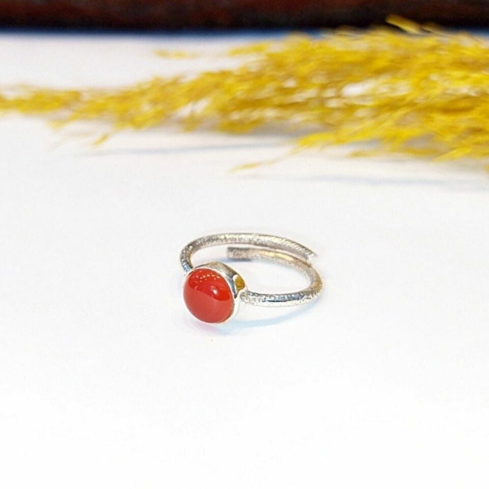925 Sterling Silver Special Design Ring with Agate Stone
