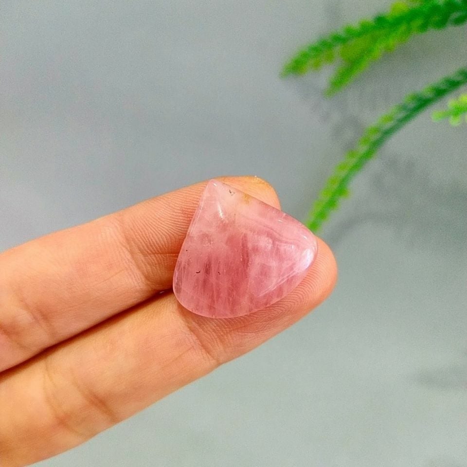 Pembe Kuvars Doğal Taş Kabaşon P99