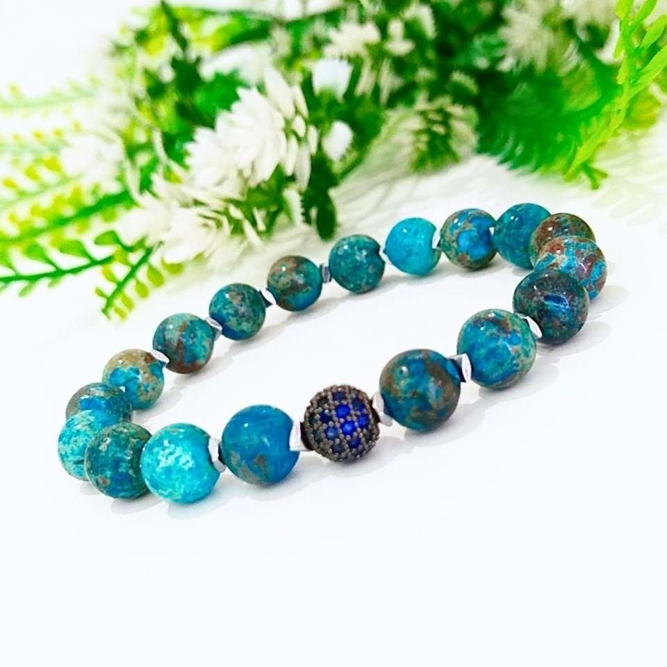 Shattuckite Doğal Taş Bileklik 8 mm