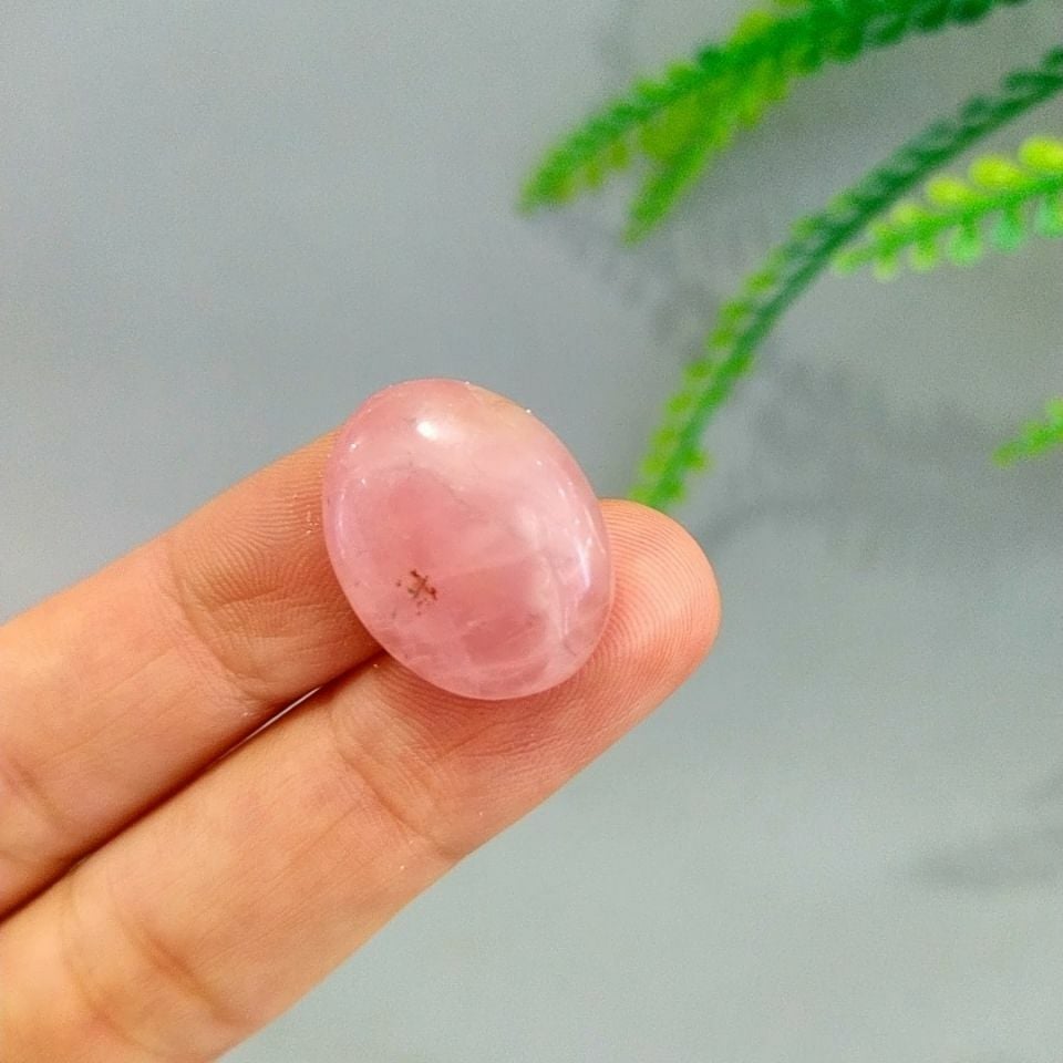 Pembe Kuvars Doğal Taş Kabaşon P102
