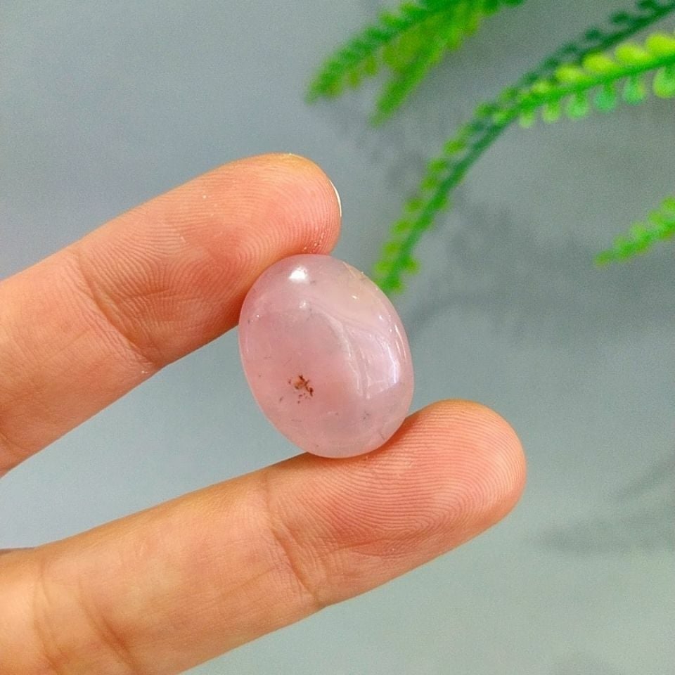 Pembe Kuvars Doğal Taş Kabaşon P102