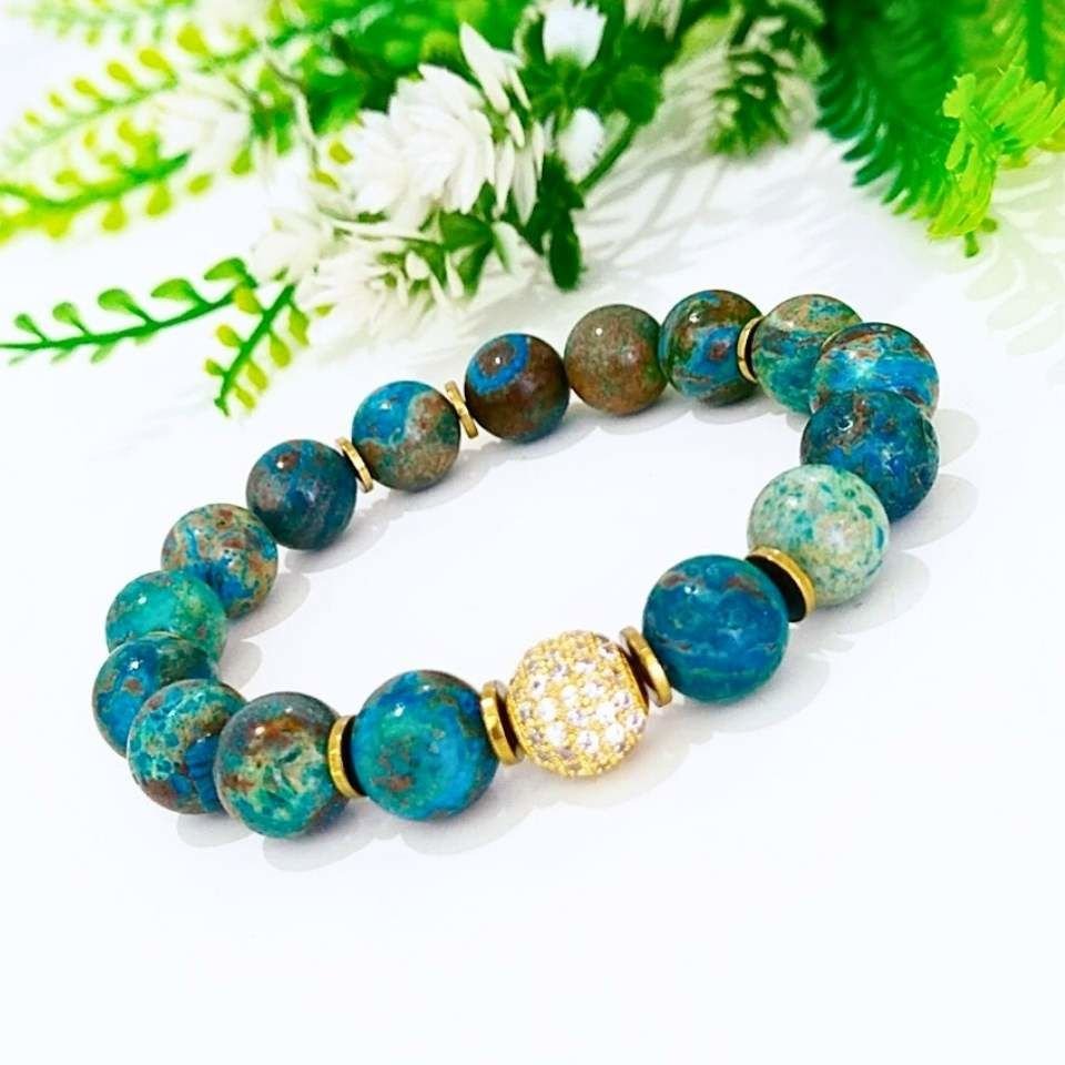 Shattuckite Doğal Taş Bileklik 10 mm