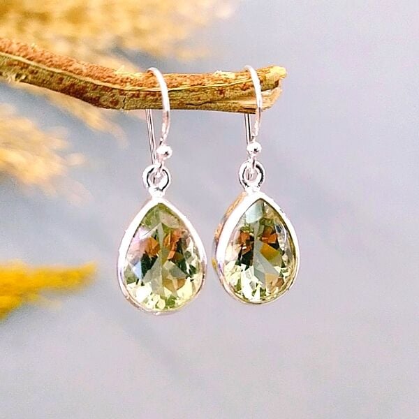 Green Topaz Özel Tasarım Doğaltaş Küpe