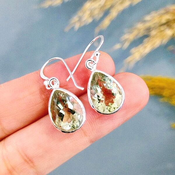 Green Topaz Özel Tasarım Doğaltaş Küpe