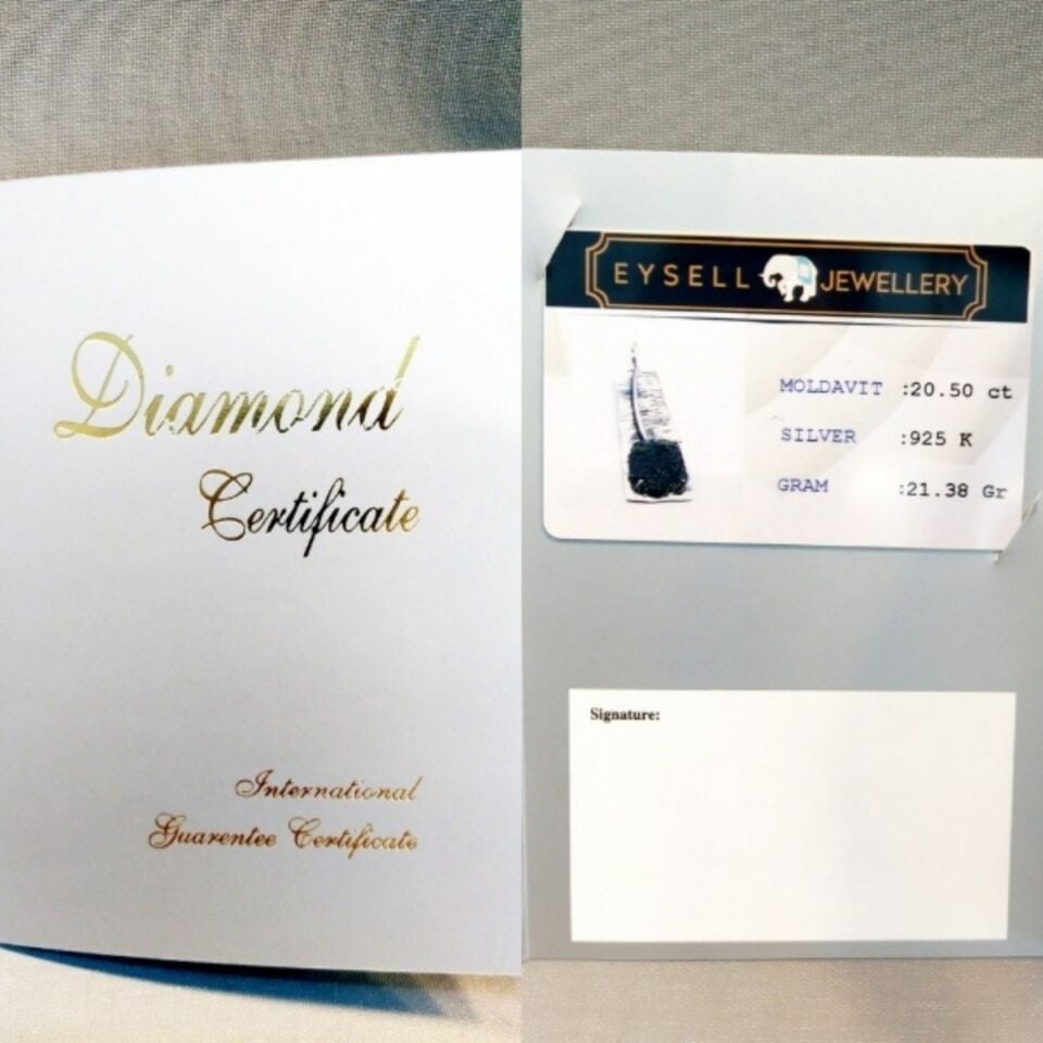 Moldavit Taşı Özel Tasarım Kolye