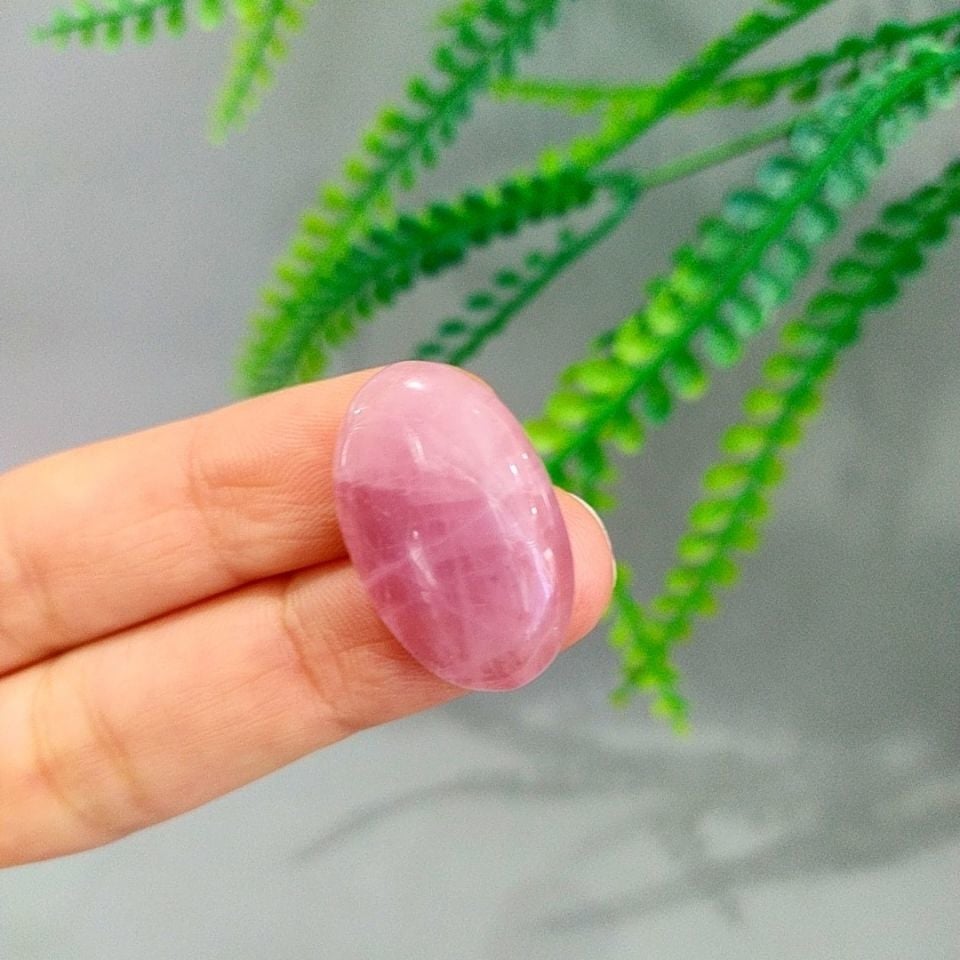 Pembe Kuvars Doğal Taş Kabaşon P109