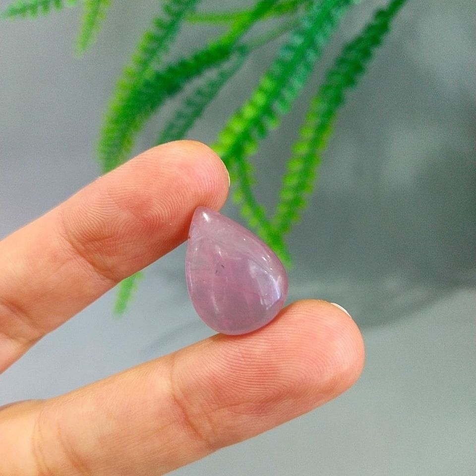 Pembe Kuvars Doğal Taş Kabaşon P112