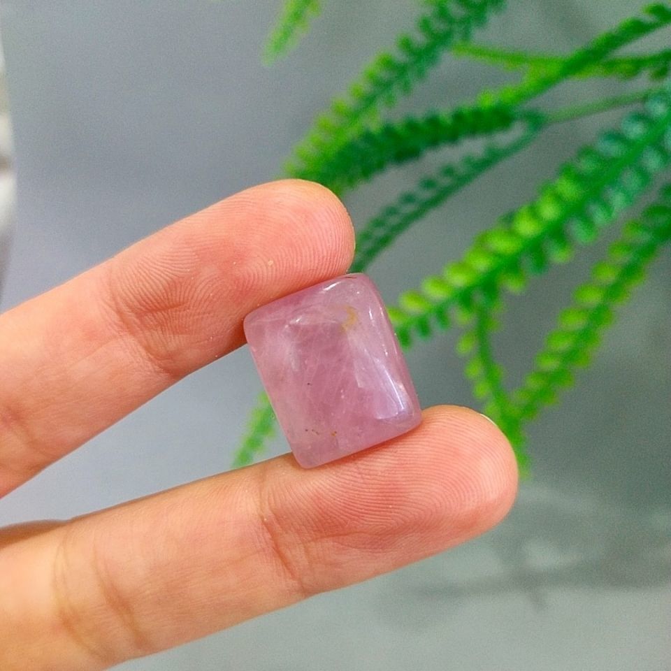 Pembe Kuvars Doğal Taş Kabaşon P117