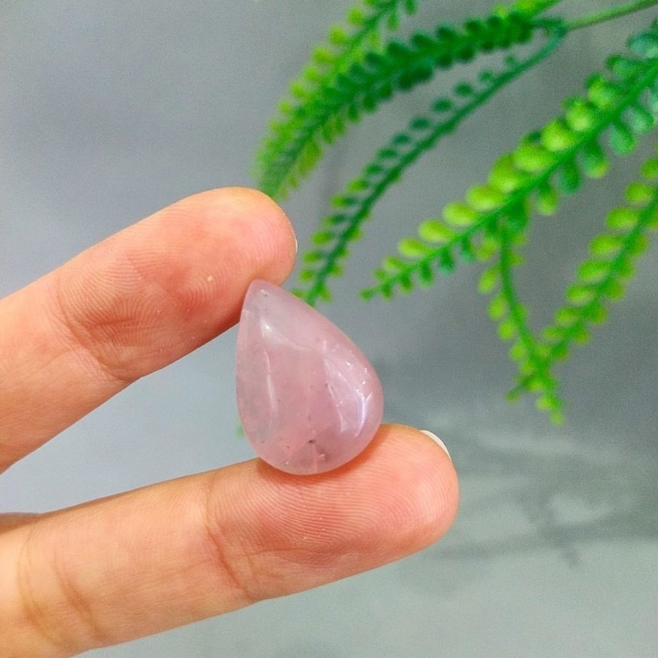 Pembe Kuvars Doğal Taş Kabaşon P118