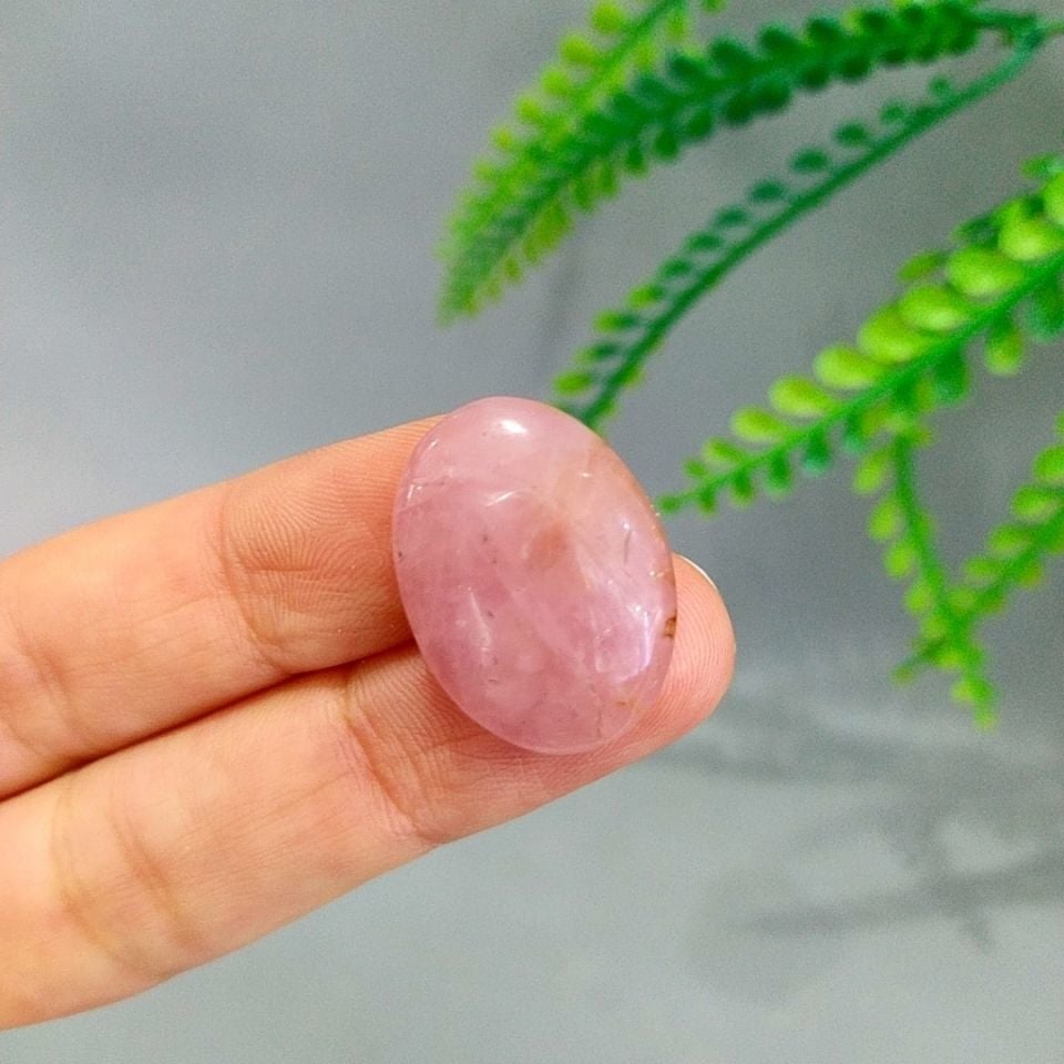 Pembe Kuvars Doğal Taş Kabaşon P119