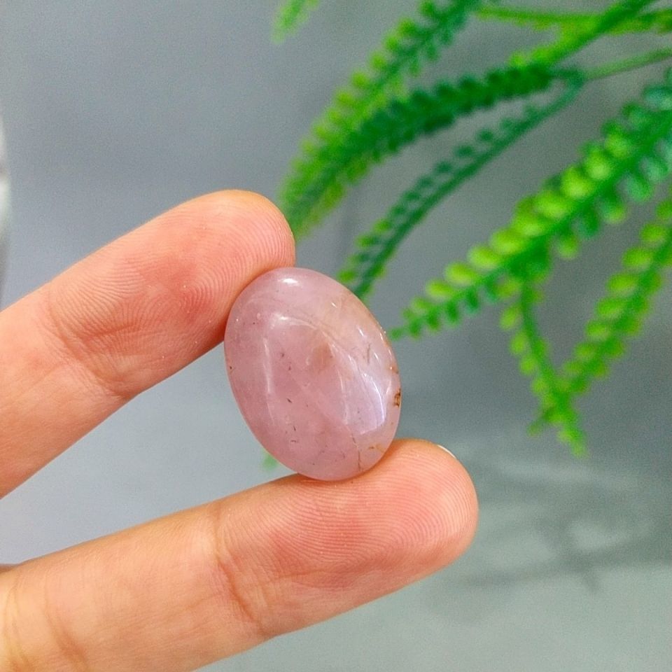 Pembe Kuvars Doğal Taş Kabaşon P119