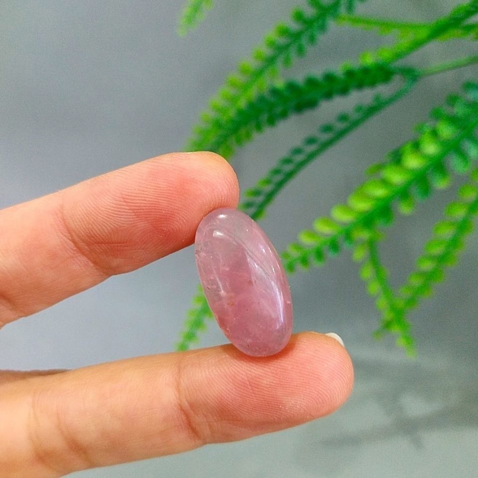 Pembe Kuvars Doğal Taş Kabaşon P121