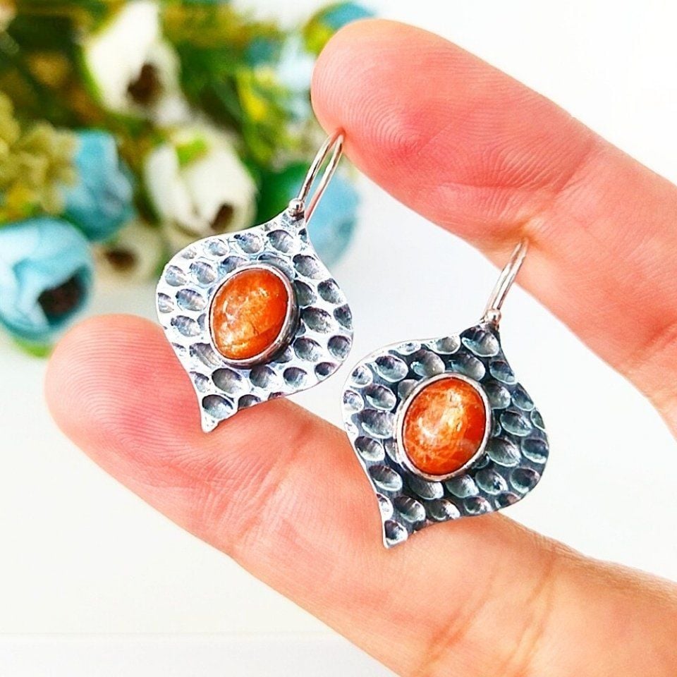 Güneş Taşı Özel Tasarım Küpe – KP949