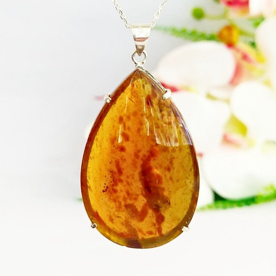 Damla Kehribar Kolye Ucu – KHR504