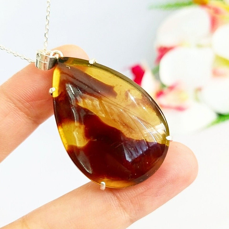 Damla Kehribar Kolye Ucu – KHR507