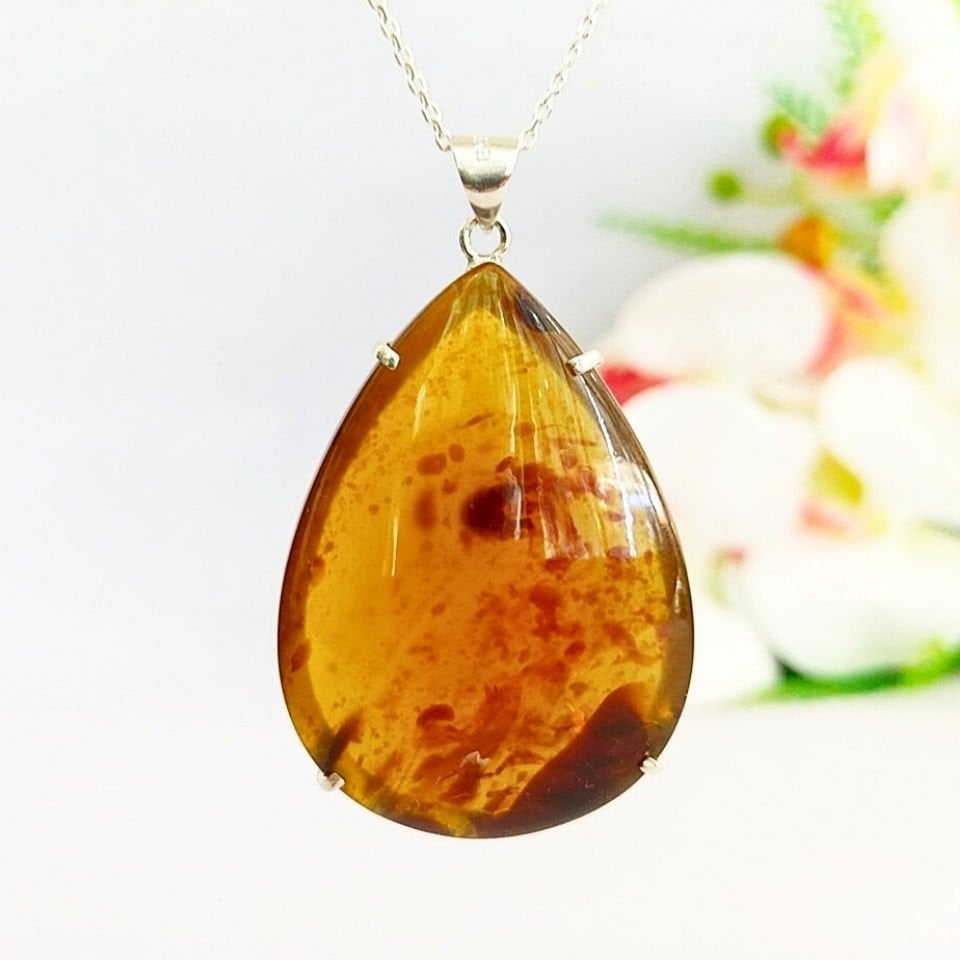 Damla Kehribar Kolye Ucu – KHR508