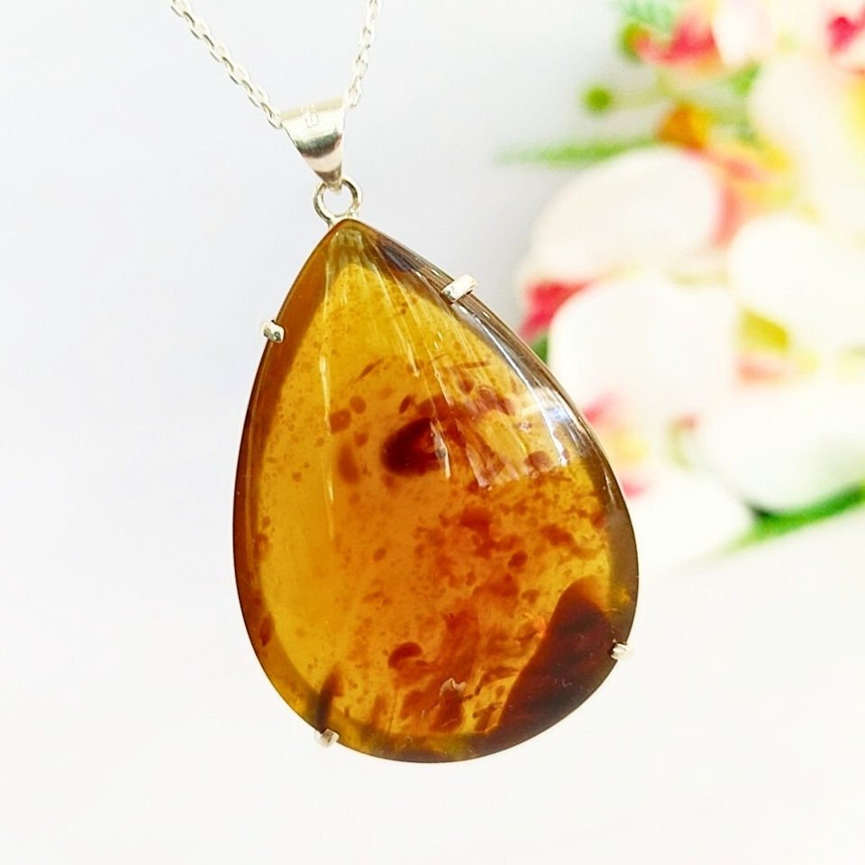 Damla Kehribar Kolye Ucu – KHR508