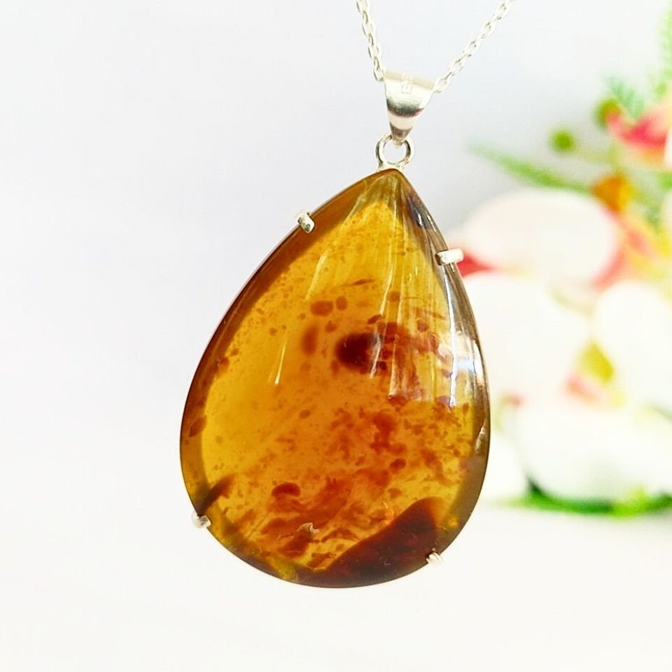 Damla Kehribar Kolye Ucu – KHR508