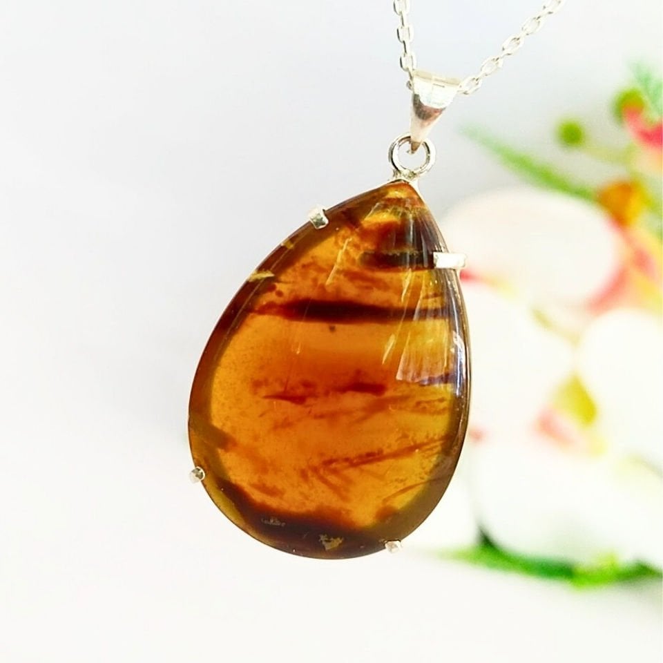 Damla Kehribar Kolye Ucu – KHR509