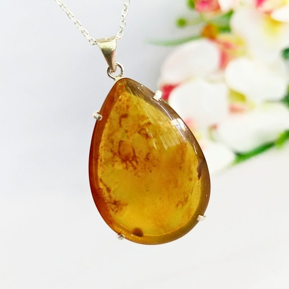 Damla Kehribar Kolye Ucu – KHR521