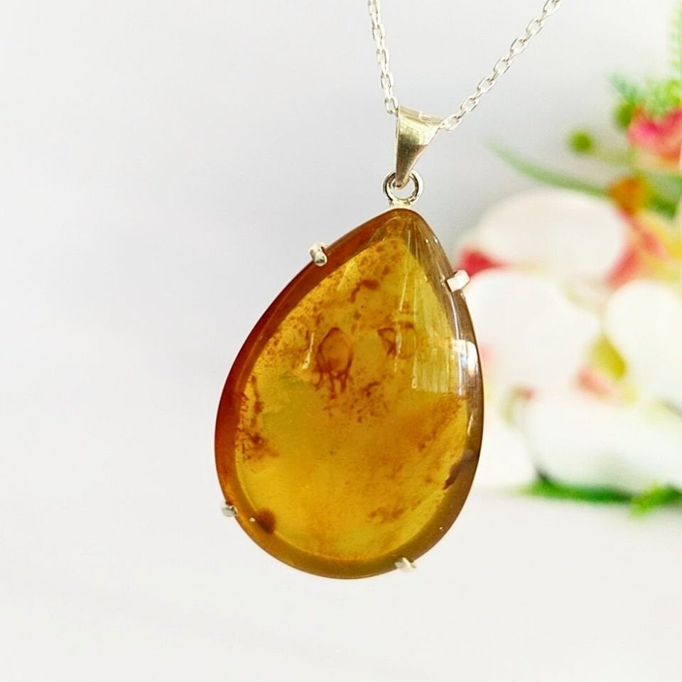 Damla Kehribar Kolye Ucu – KHR521