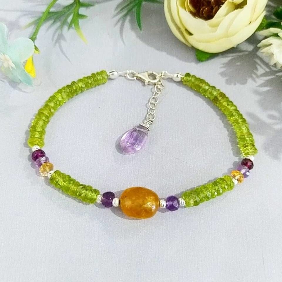 Zebercet ve Sarı Safir Özel Tasarım Bileklik