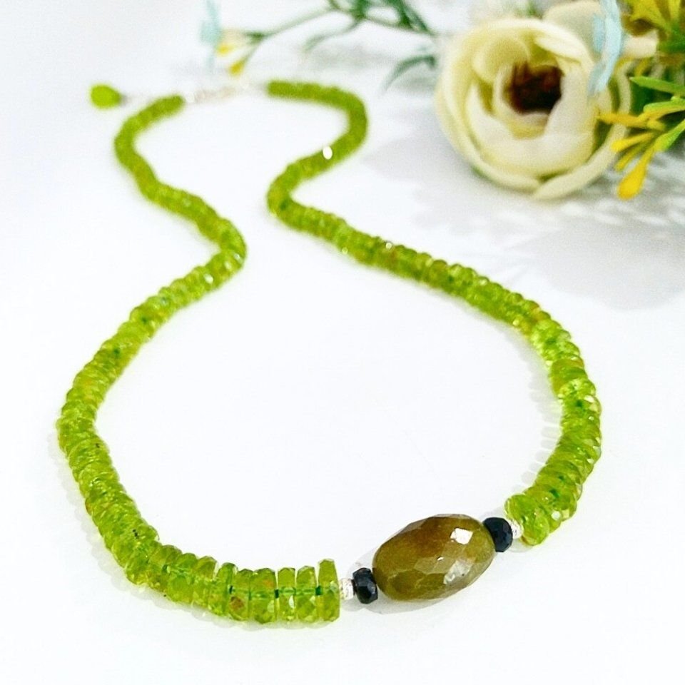 Chrysoberyl and Natural Stone Necklace