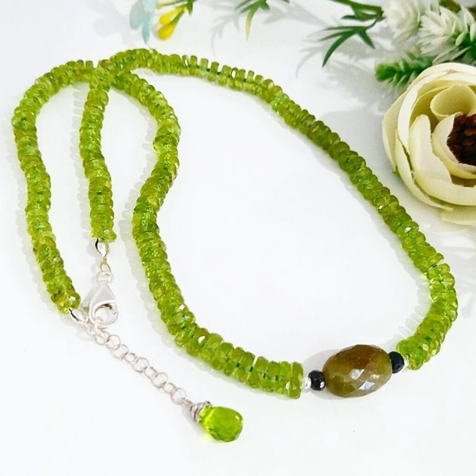 Chrysoberyl and Natural Stone Necklace