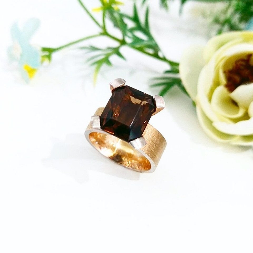 Smoky Topaz Özel Tasarım Yüzük