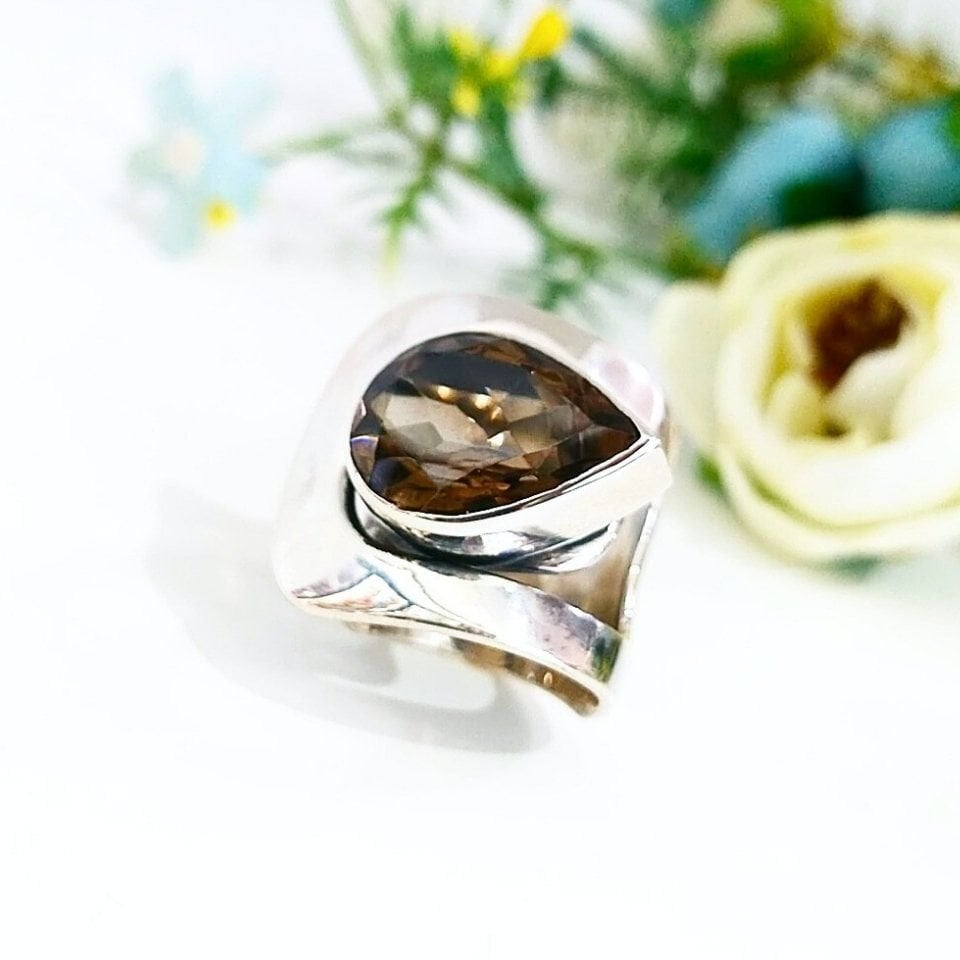Smoky Topaz Özel Tasarım Yüzük