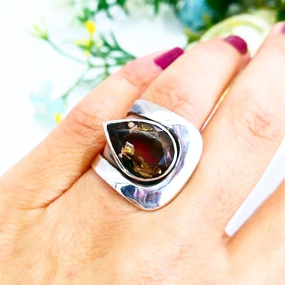 Smoky Topaz Özel Tasarım Yüzük
