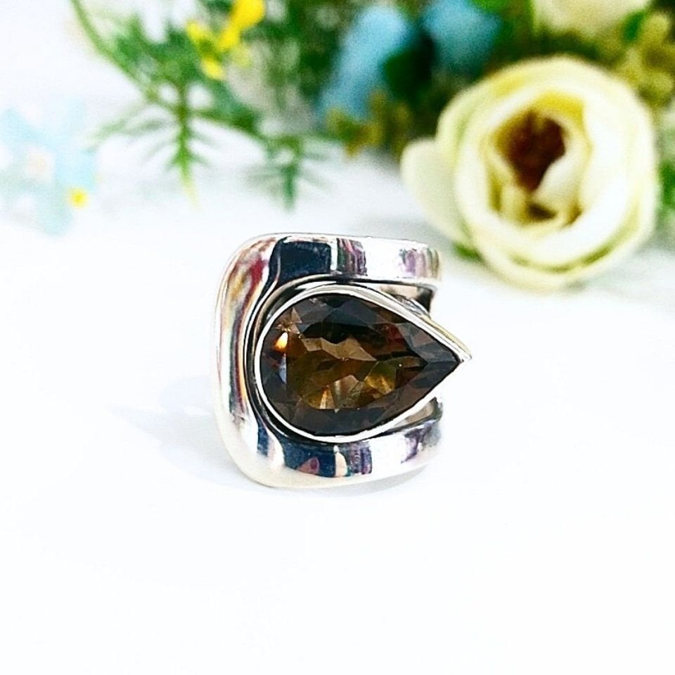 Smoky Topaz Özel Tasarım Yüzük