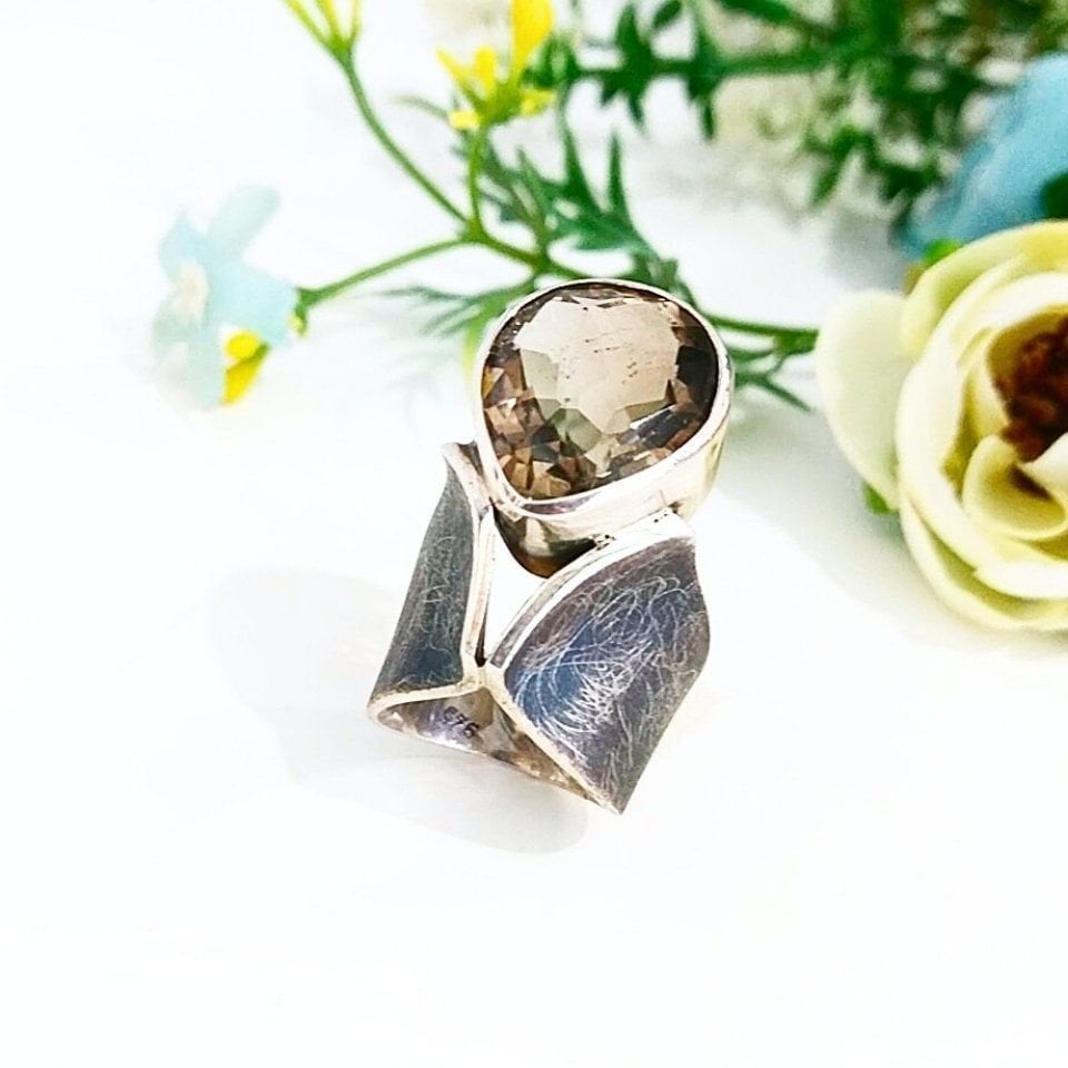 Smoky Topaz Özel Tasarım Yüzük