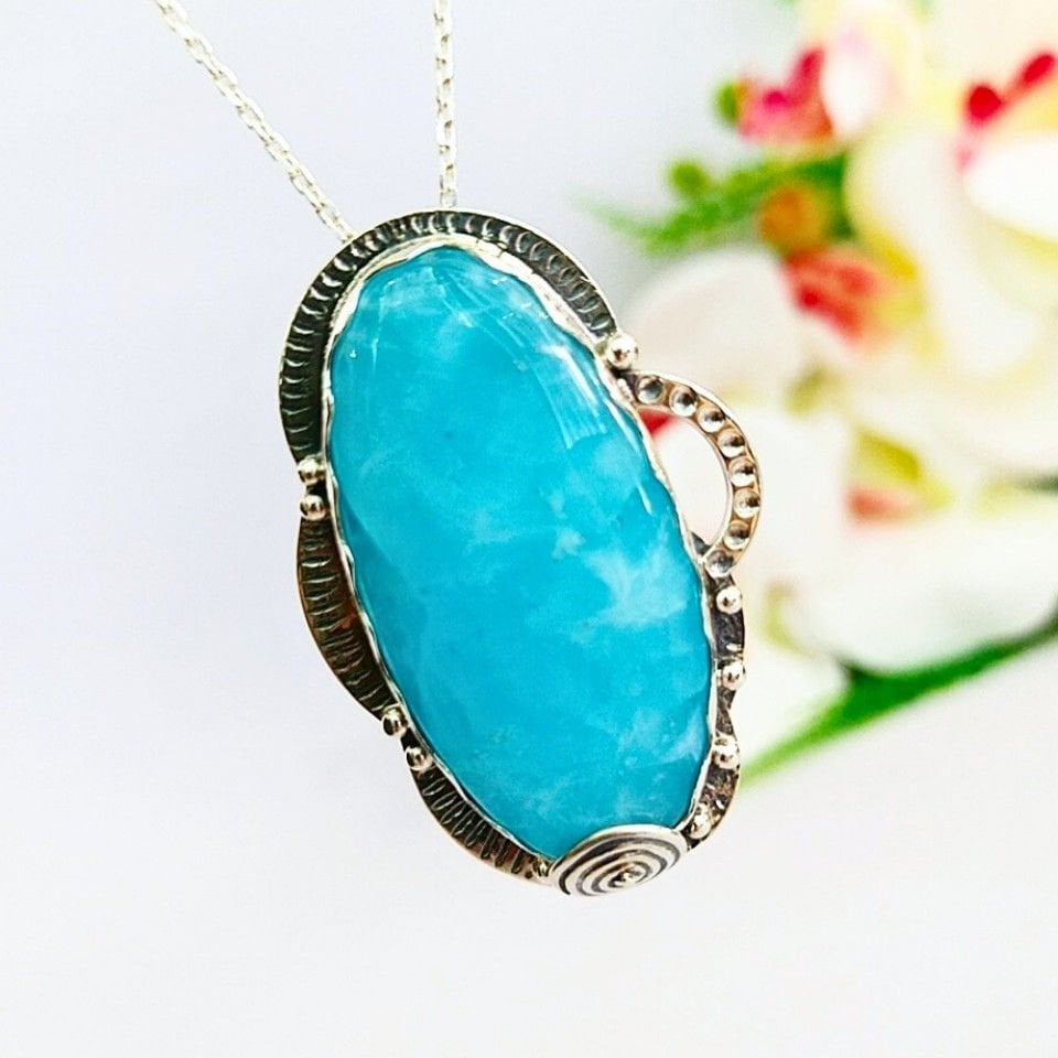 Hemimorfit Taşı Özel Tasarım Kolye – TSR1316