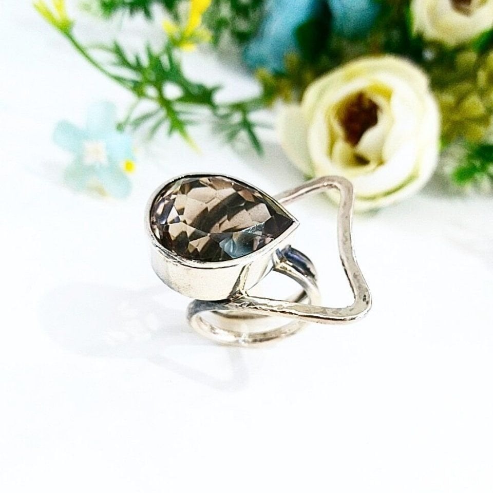 Smoky Topaz Özel Tasarım Yüzük