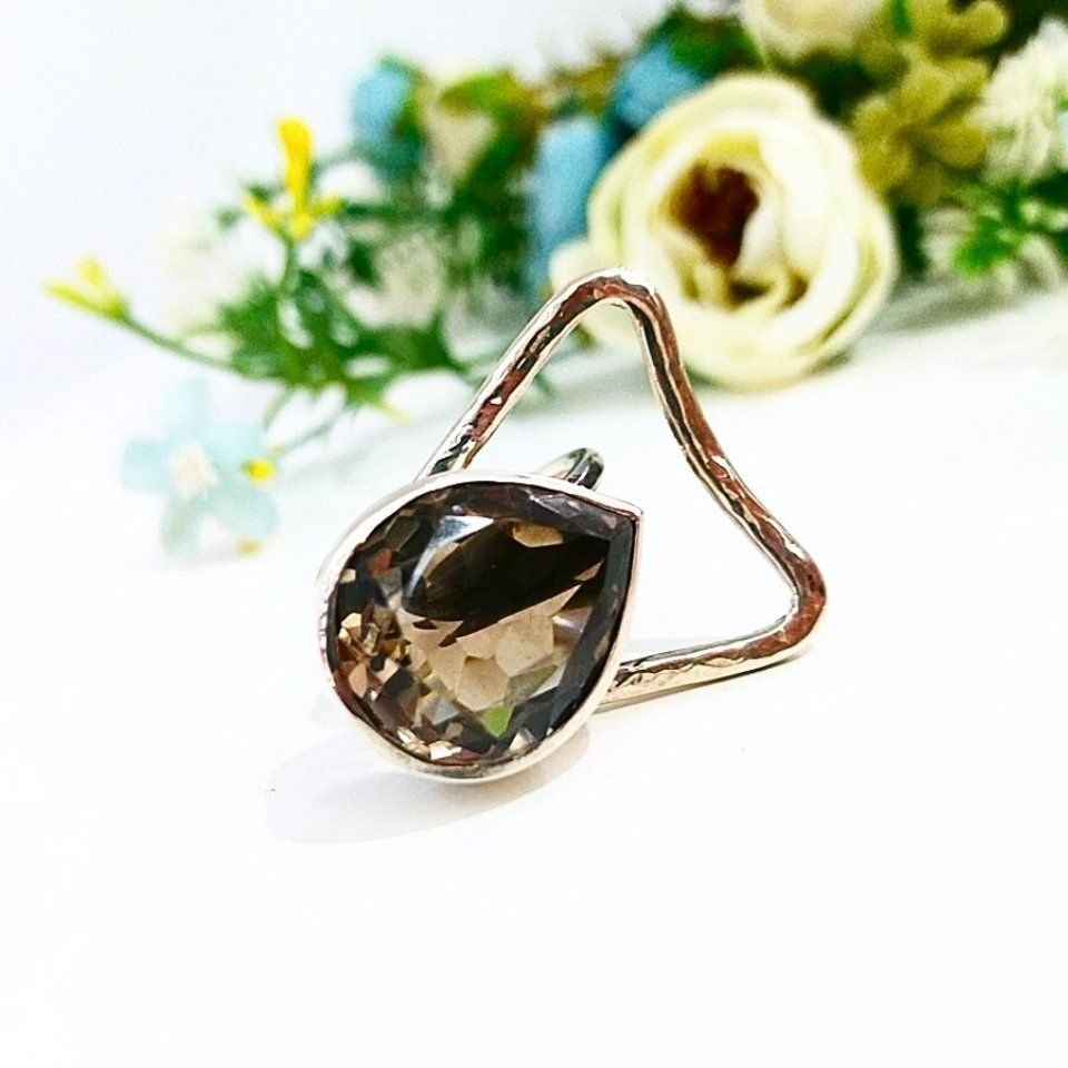 Smoky Topaz Özel Tasarım Yüzük