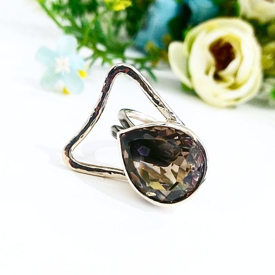 Smoky Topaz Özel Tasarım Yüzük