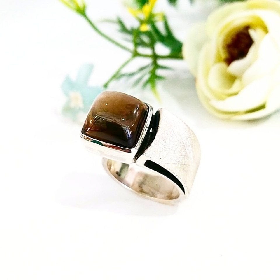 Smoky Topaz Özel Tasarım Yüzük