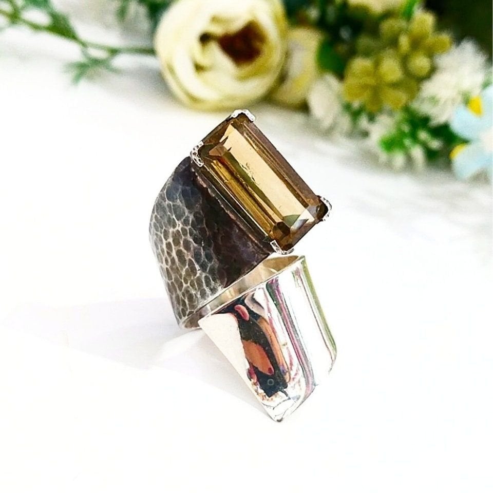 Smoky Topaz Custom Design Ring