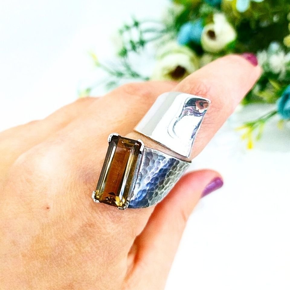 Smoky Topaz Custom Design Ring
