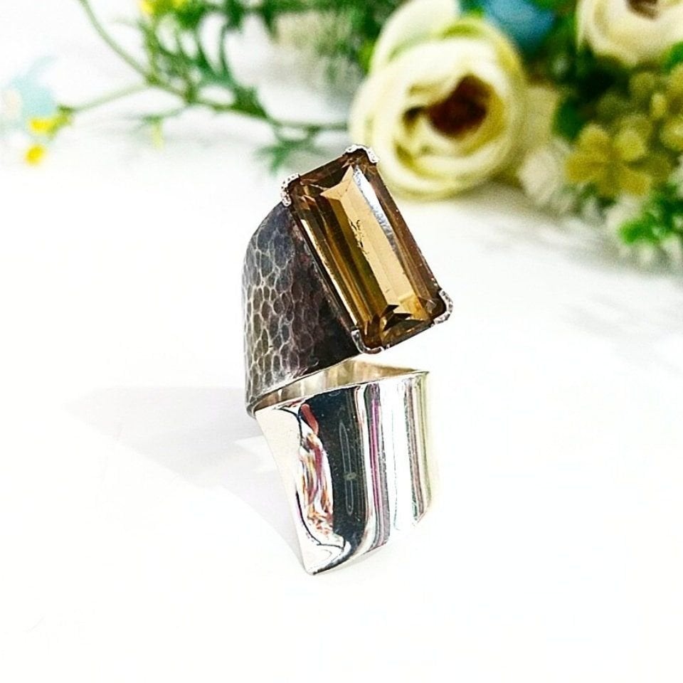 Smoky Topaz Özel Tasarım Yüzük