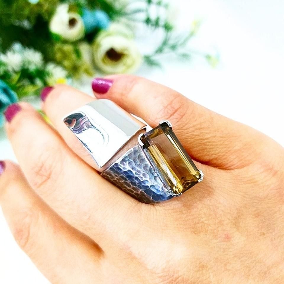 Smoky Topaz Custom Design Ring