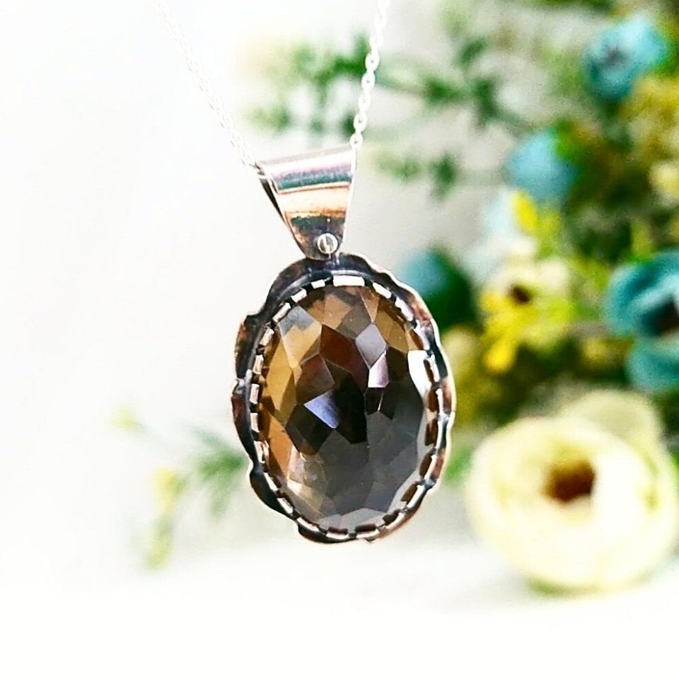 Smoky Topaz Özel Tasarım Kolye