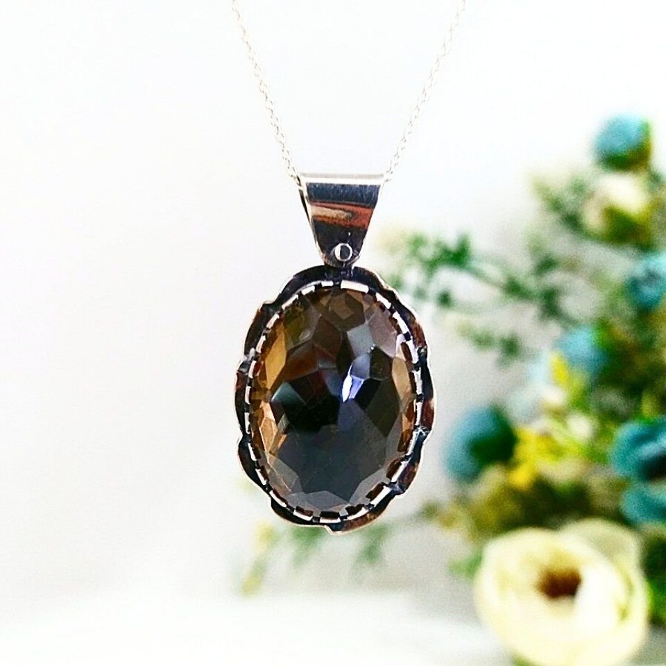 Smoky Topaz Özel Tasarım Kolye